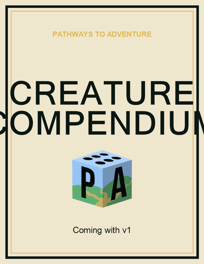 Cover of the Creature Compendium for Pathways to Adventure.